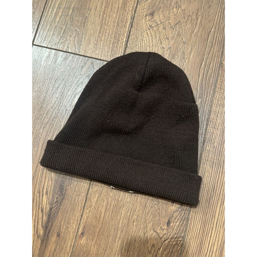 Vintage A18 DKB Carhartt Beanie Cuffed Skull Cap Snow Hat Brown Made in USA - Picture 3 of 4